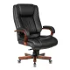 Кресло руководителя Бюрократ T-9925WALNUT/BLACK черный кожа крестовина дерево главное фото в маленьком размере